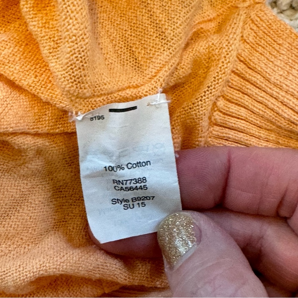 J. Crew Cotton Lightweight V-Neck Pullover Sweater Orange - Size small - Picture 8 of 9